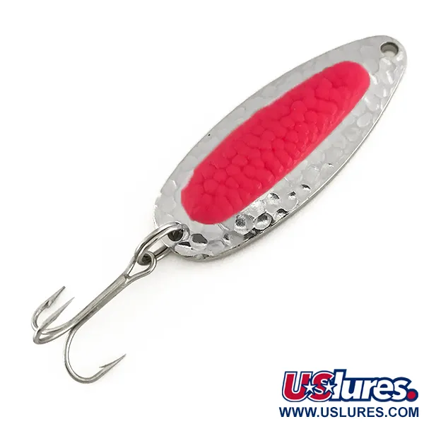 Vintage   Blue Fox Pixee UV, 1/2oz Hammered Nickel / Pink fishing spoon #7613