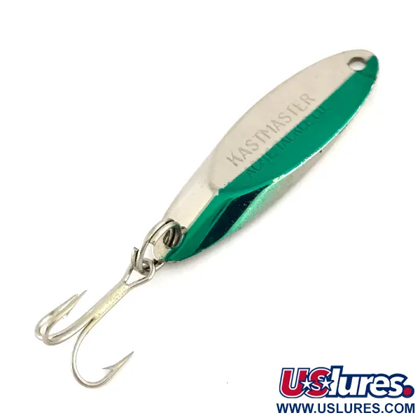 Vintage  Acme Kastmaster, 1/4oz Nickel / Green fishing spoon #7620