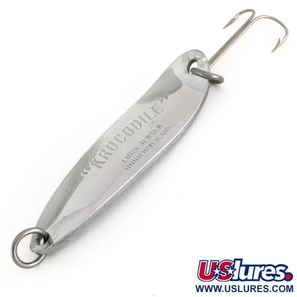 Vintage  Luhr Jensen Krocodile Die #5, 1 1/2oz Nickel fishing spoon #7631