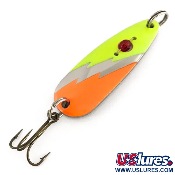  Red Eye Lures Red Eye Evil Eye UV, 1/2oz Nickel / Orange / Chartreuse / Red Eye fishing spoon #7648