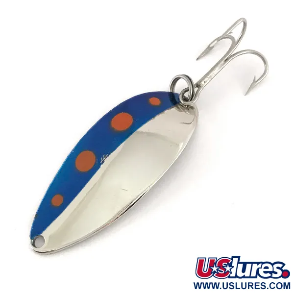 Vintage  Seneca Little Cleo (Hula Girl), 1/2oz Nickel / Blue / Red fishing spoon #7652