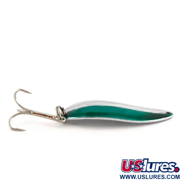 Vintage  TODDCO Main liner , 2/5oz Nickel / Green fishing spoon #7654