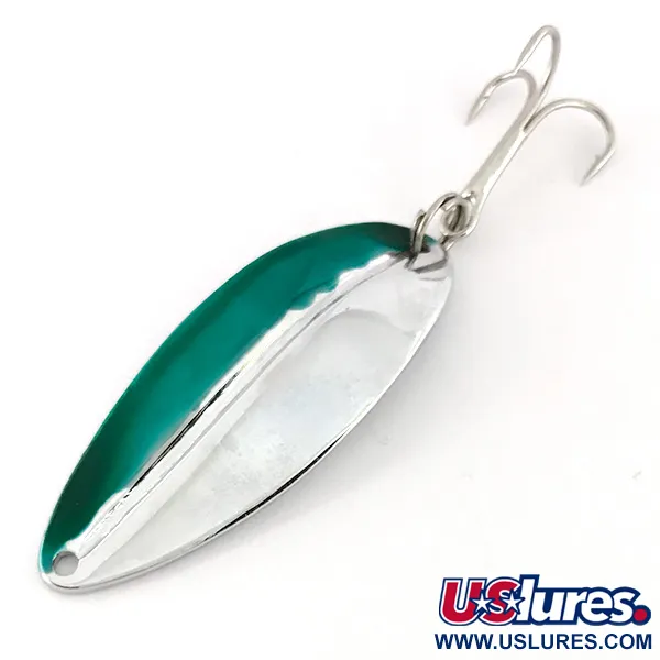 Vintage  TODDCO Main liner , 2/5oz Nickel / Green fishing spoon #7654