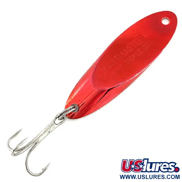 Vintage  Acme Kastmaster , 1/2oz Red / Gold fishing spoon #7656
