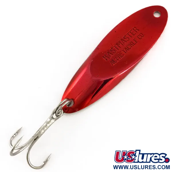 Vintage  Acme Kastmaster , 3/4oz Red / Gold fishing spoon #7658