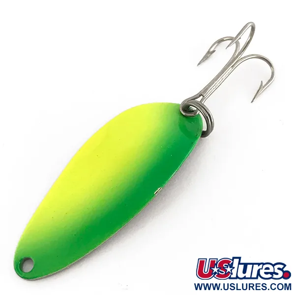  Seneca Little Cleo (Hula Girl) UV, 1/3oz Yellow / Green / Nickel fishing spoon #7659