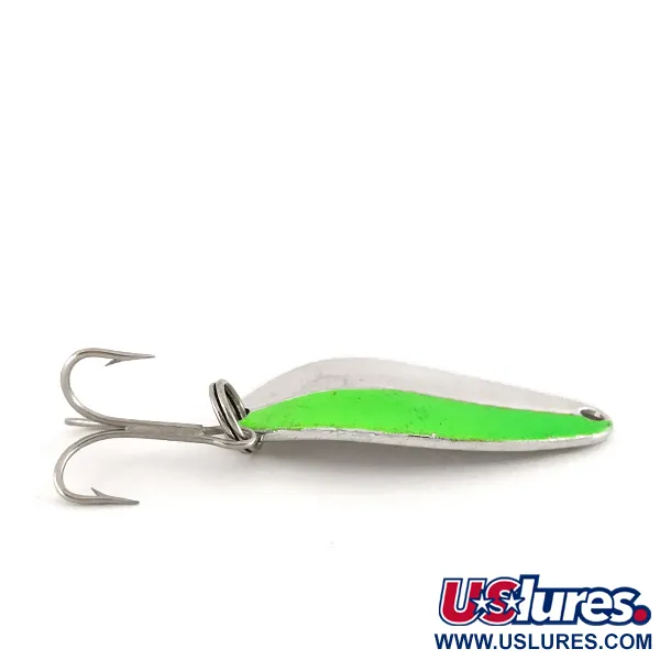 Vintage   Acme Little Cleo, 1/4oz Nickel / Green fishing spoon #7660