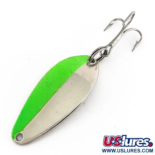 Vintage   Acme Little Cleo, 1/4oz Nickel / Green fishing spoon #7660