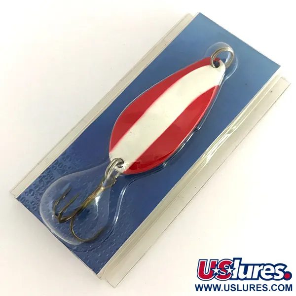   Blue Fox Strobe Tear Drop Spoon, 2/5oz Red / White / Nickel fishing spoon #7676