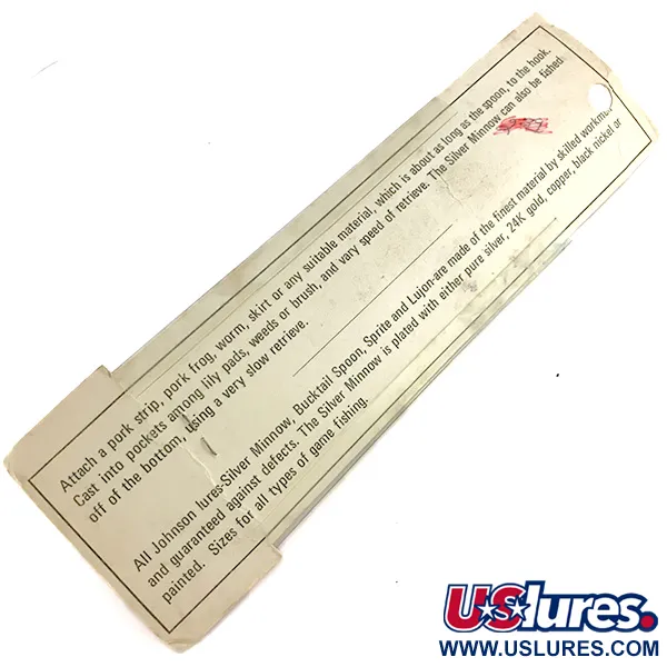   Weedless Johnson Silver Minnow, 1/2oz Silver fishing spoon #7679