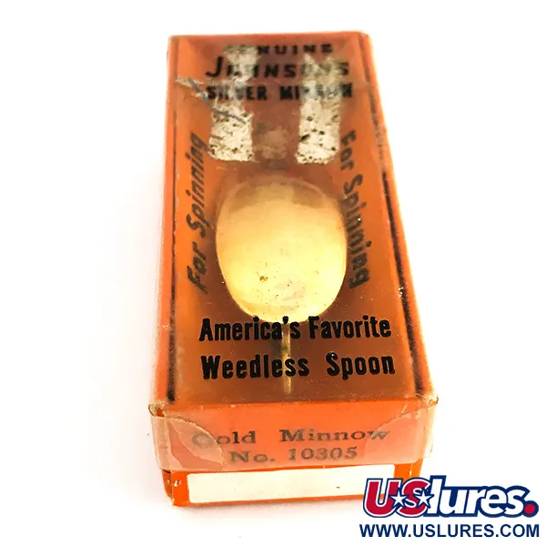   Weedless Johnson Silver Minnow, 3/16oz Gold fishing spoon #7681