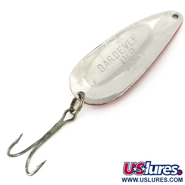 Vintage  Eppinger Dardevle Imp, 2/5oz Red / White / Nickel fishing spoon #7724