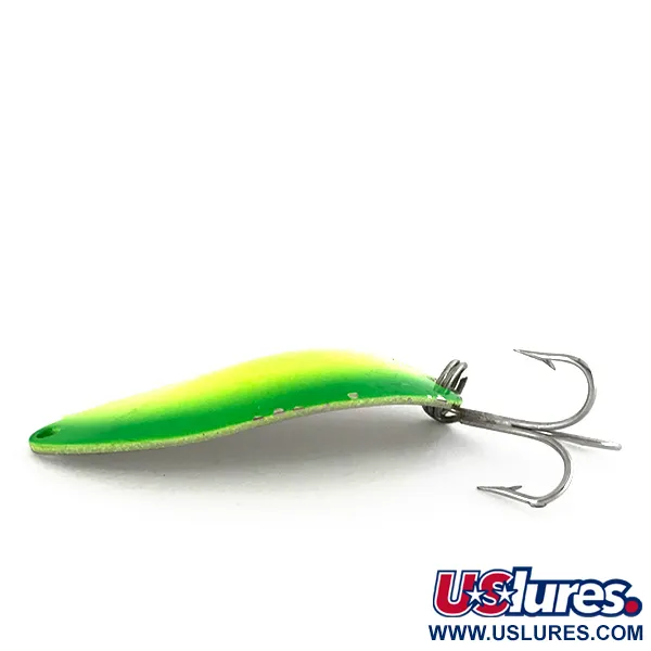 Vintage  Seneca Little Cleo (Hula Girl) UV, 1/2oz Yellow / Green fishing spoon #7725