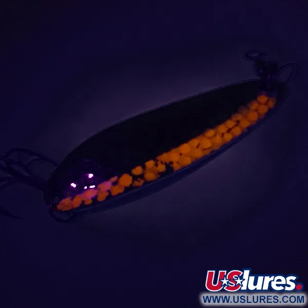 Vintage  Luhr Jensen Krocodile Die #3 UV, 1/3oz Hammered Nickel / Red fishing spoon #7735