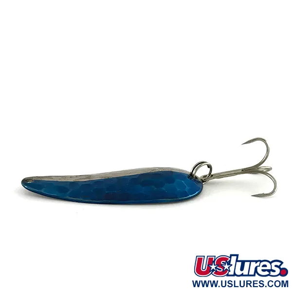 Vintage  Eppinger Dardevle Imp, 2/5oz Hammered Nickel / Blue fishing spoon #7740