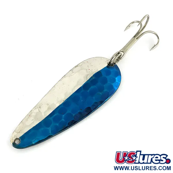 Vintage  Eppinger Dardevle Imp, 2/5oz Hammered Nickel / Blue fishing spoon #7740