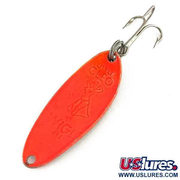 Vintage  Seneca Little Cleo (Hula Girl), 1/3oz Nickel / Orange fishing spoon #7758
