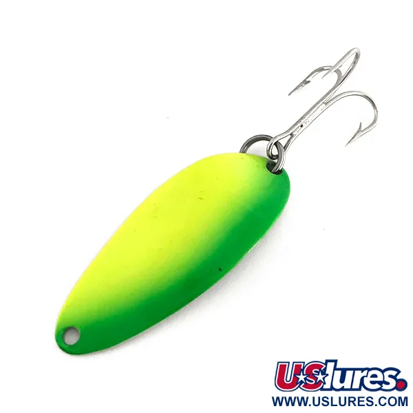  Seneca Little Cleo (Hula Girl) UV, 1/3oz Yellow / Green / Nickel fishing spoon #7759