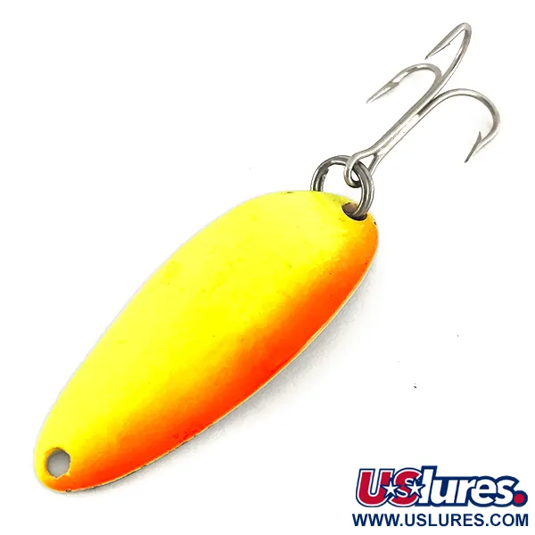  Seneca Little Cleo (Hula Girl) UV, 1/3oz Yellow / Orange / Nickel fishing spoon #7761