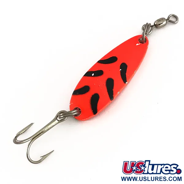 Vintage   Luhr Jensen Krocodile UV , 1/3oz Red / Black fishing spoon #7762