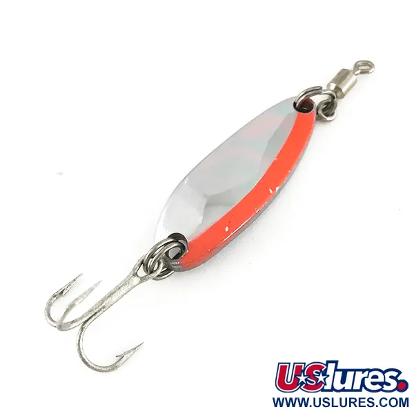 Vintage  Luhr Jensen Krocodile, 1/4oz Nickel / Red fishing spoon #7765