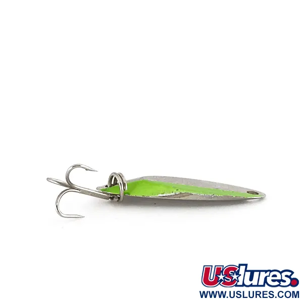Vintage  Acme Kastmaster UV, 1/8oz Nickel / Green fishing spoon #7777