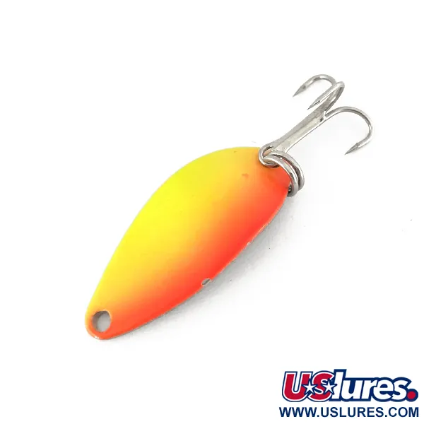 Vintage  Seneca Little Cleo UV, 3/16oz Yellow / Orange / Nickel fishing spoon #7782