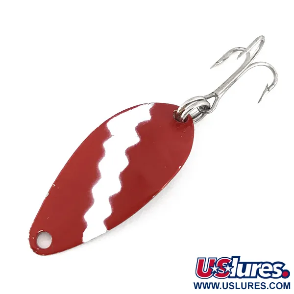 Vintage  Seneca Little Cleo, 1/8oz Red / White / Nickel fishing spoon #7783