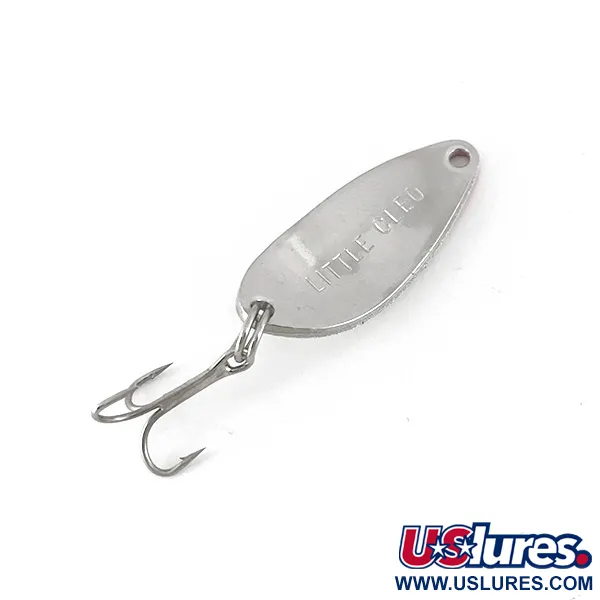 Vintage  Seneca Little Cleo, 3/16oz White Pearl / Red / Nickel fishing spoon #7784