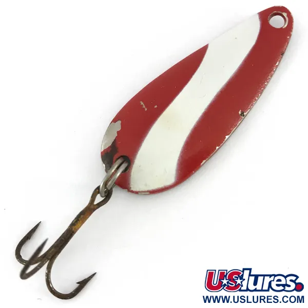 Vintage  Acme Wonderlure, 1/4oz Red / White / Nickel fishing spoon #7786