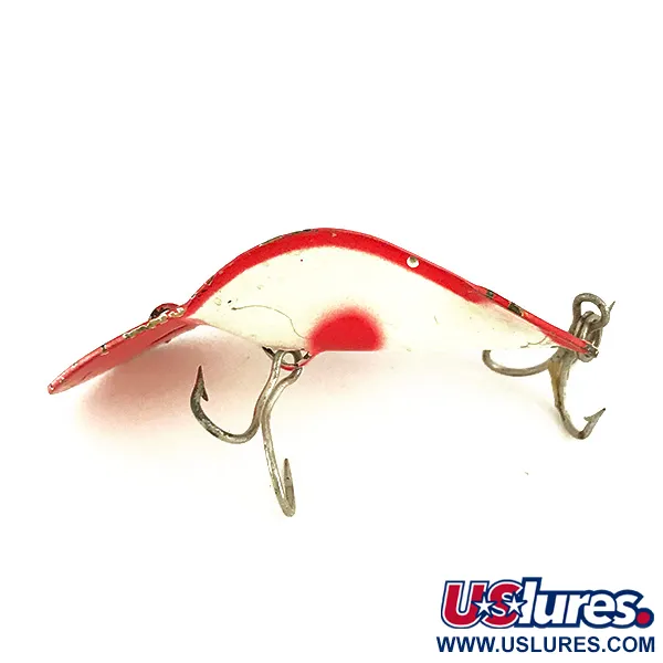 Vintage   Buck Perry Spoonplug, 1/4oz White / Red fishing spoon #7800