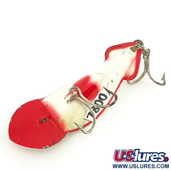 Vintage   Buck Perry Spoonplug, 1/4oz White / Red fishing spoon #7800