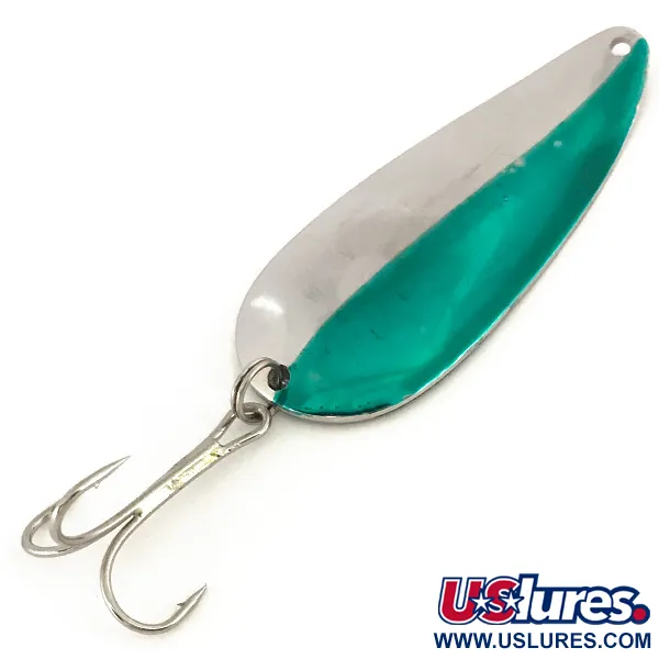 Vintage  Eppinger Dardevle Dardevlet , 3/4oz Nickel / Green fishing spoon #7806