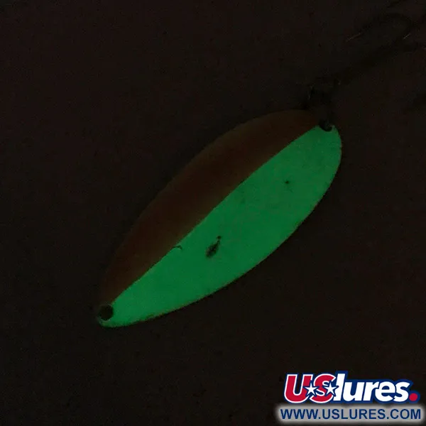 Vintage   Acme Little Cleo Glow, 3/4oz Orange / White / Nickel fishing spoon #7823