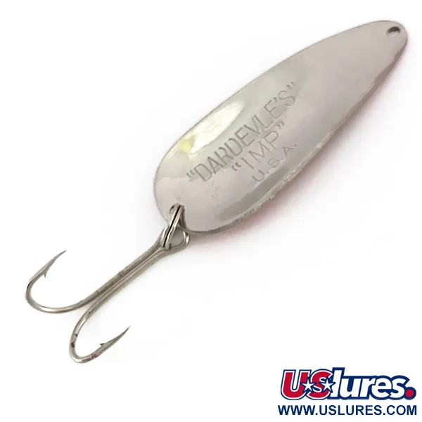 Vintage  Eppinger Dardevle's Imp , 2/5oz Nickel / Red fishing spoon #7827