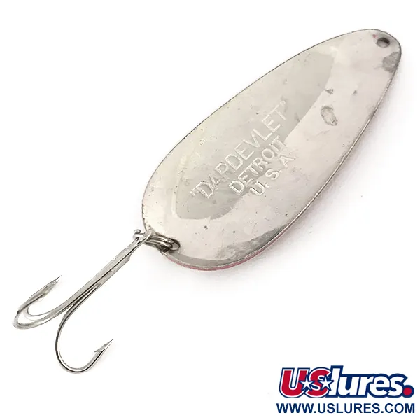 Vintage  Eppinger Dardevle Dardevlet , 3/4oz Red / White / Nickel fishing spoon #7828