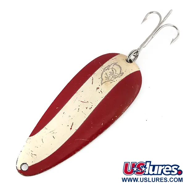 Vintage  Eppinger Dardevle Dardevlet , 3/4oz Red / White / Nickel fishing spoon #7828