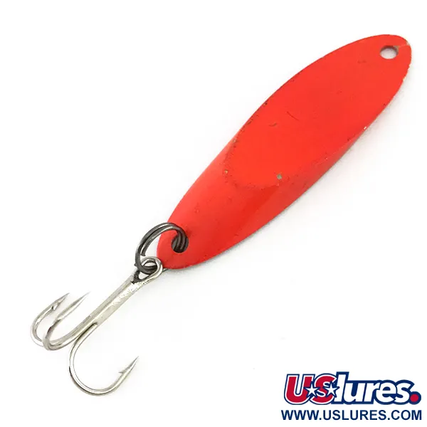 Vintage  Acme Kastmaster , 3/8oz Nickel / Orange fishing spoon #7861