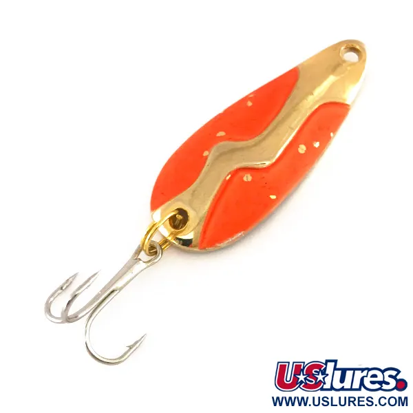 Vintage  Acme Kamlooper UV, 2/5oz Gold / Orange fishing spoon #7867