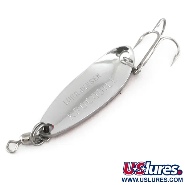  Luhr Jensen Krocodile, 1/3oz Hammered Nickel / Red fishing spoon #7869