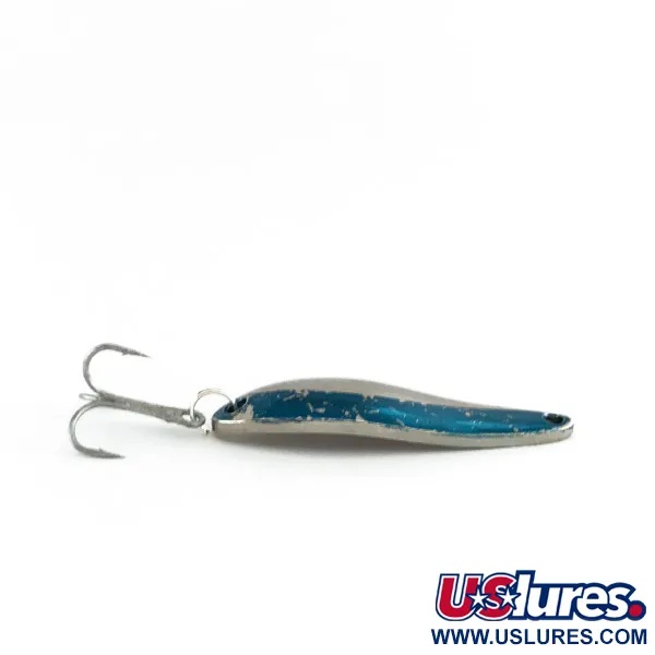 Vintage  Acme Fiord Spoon Jr, 1/4oz Nickel / Blue fishing spoon #7875