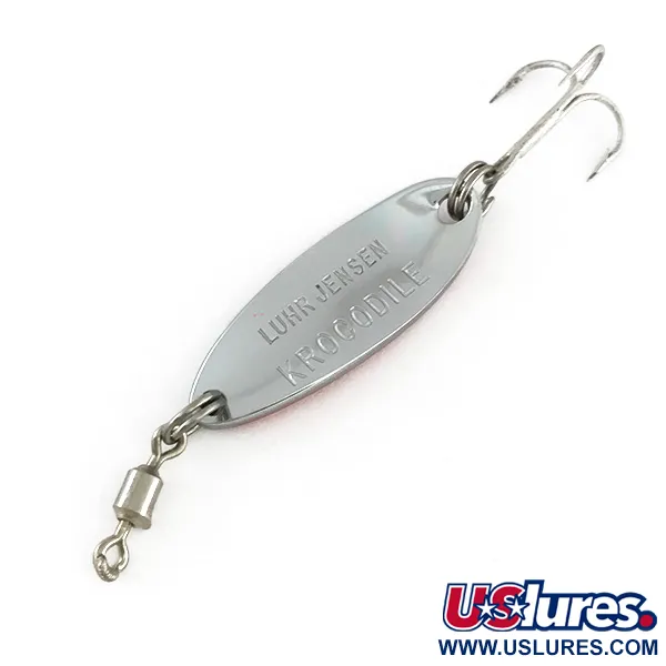 Luhr Jensen Krocodile, 1/4oz Nickel / Red fishing spoon #7878