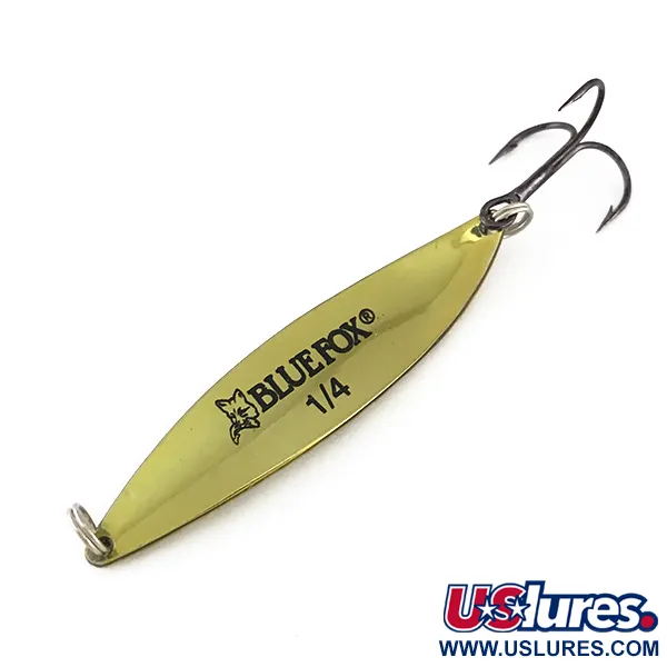 Vintage  Blue Fox BLUE FOX Matrixx Spoon, 1/4oz Gold fishing spoon #7902