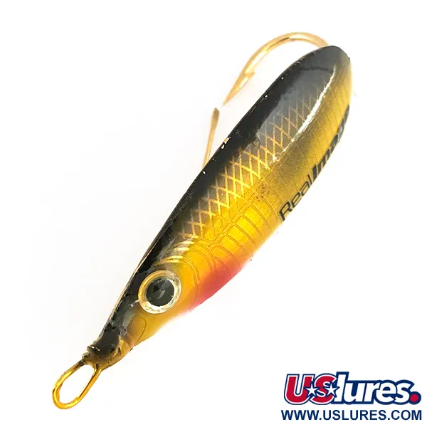 Vintage   Weedless Bass Pro Shops Real Image Lazer Eye , 2/5oz Gold fishing spoon #7905