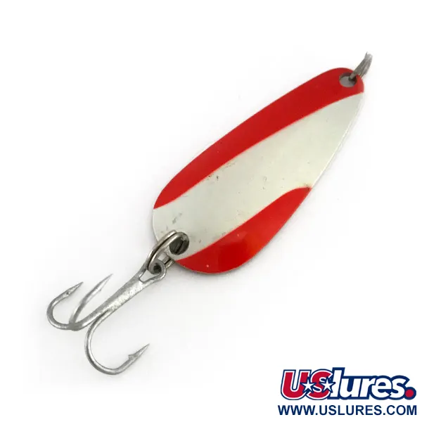   Nebco FlashBait 2662, 1/4oz Red / White / Nickel fishing spoon #7932