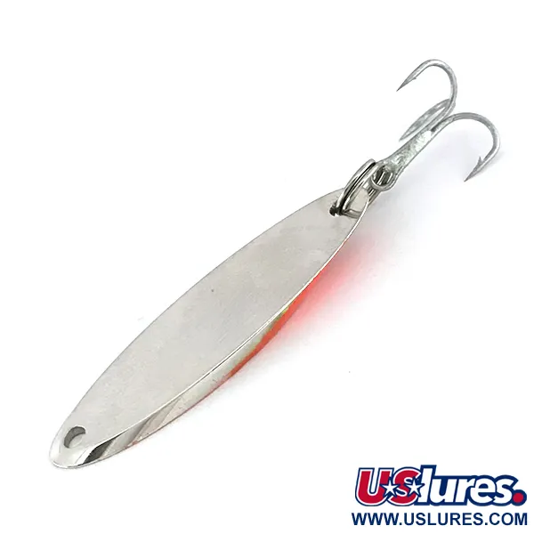 Vintage  Acme Kastmaster UV, 1/4oz Nickel / Orange fishing spoon #7962