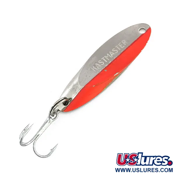 Vintage  Acme Kastmaster UV, 1/4oz Nickel / Orange fishing spoon #7962