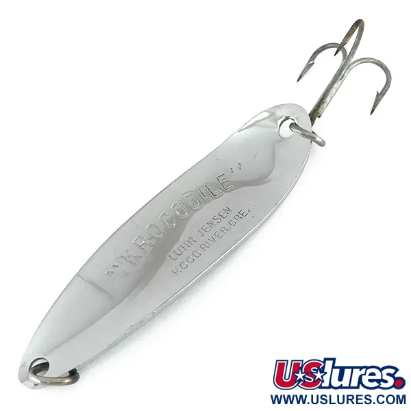 Vintage  Luhr Jensen Krocodile Die #5, 1oz Nickel fishing spoon #8001