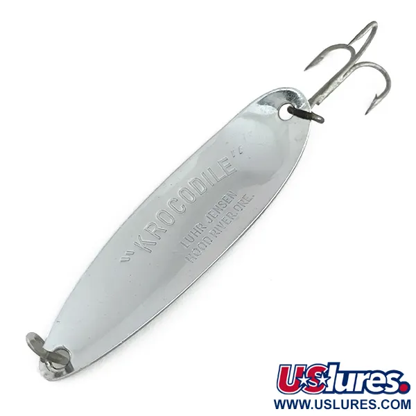 Vintage  Luhr Jensen Krocodile Die #5, 1oz Nickel / Frog fishing spoon #8002