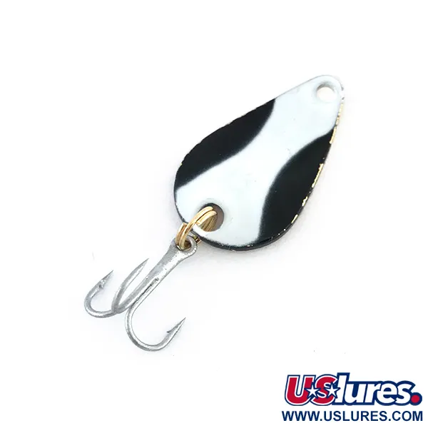 Vintage  Acme K.O. Wobbler, 1/8oz Black / White / Gold fishing spoon #8005
